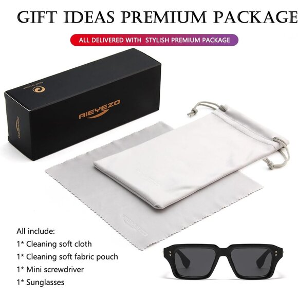 Retro Rectangle Sunglasses for Men and Women Fashion Square Frame Shades - Picture 7 of 7